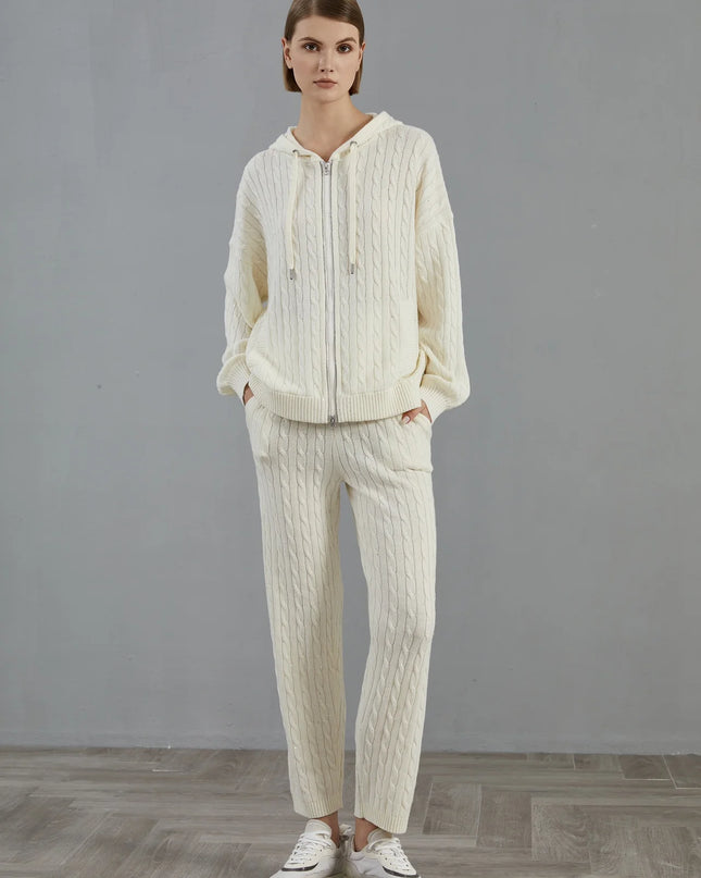 100% Wool Hooded Knit Set