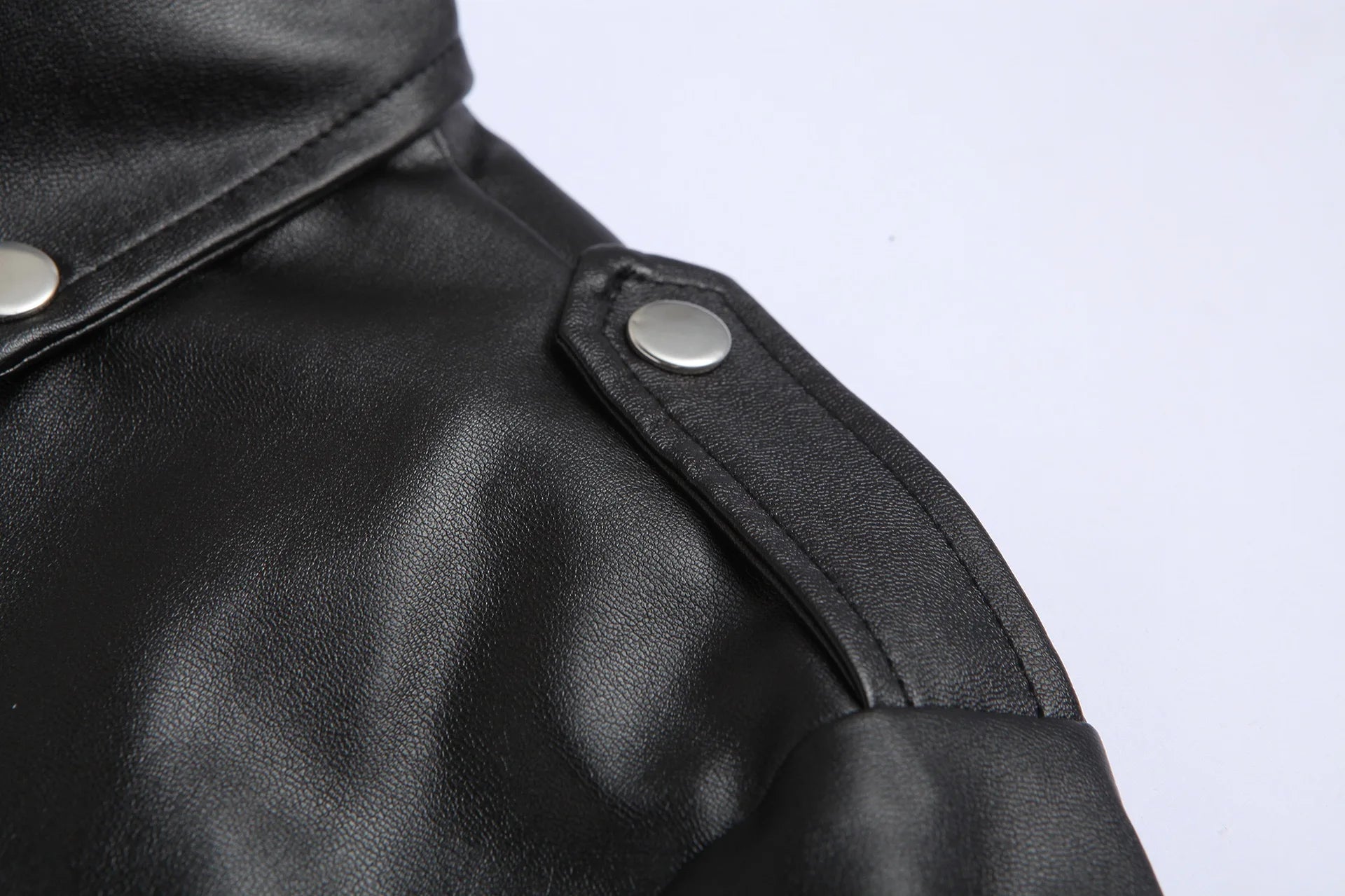 Men’s Slim-Fit PU Leather Motorcycle Jacket-HighTouch