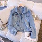 Denim Jacket For Women - Spring Autumn Korean Vintage Jean Coats.-HighTouch