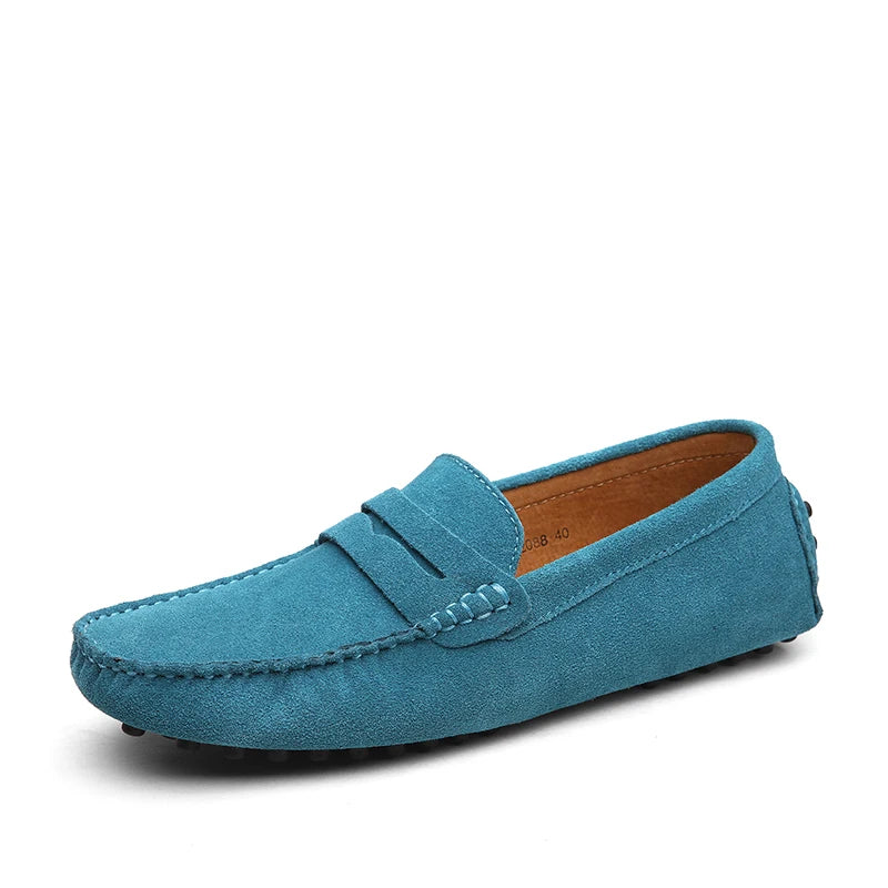 Genuine Leather Slip-On Loafers / Moccasins-HighTouch