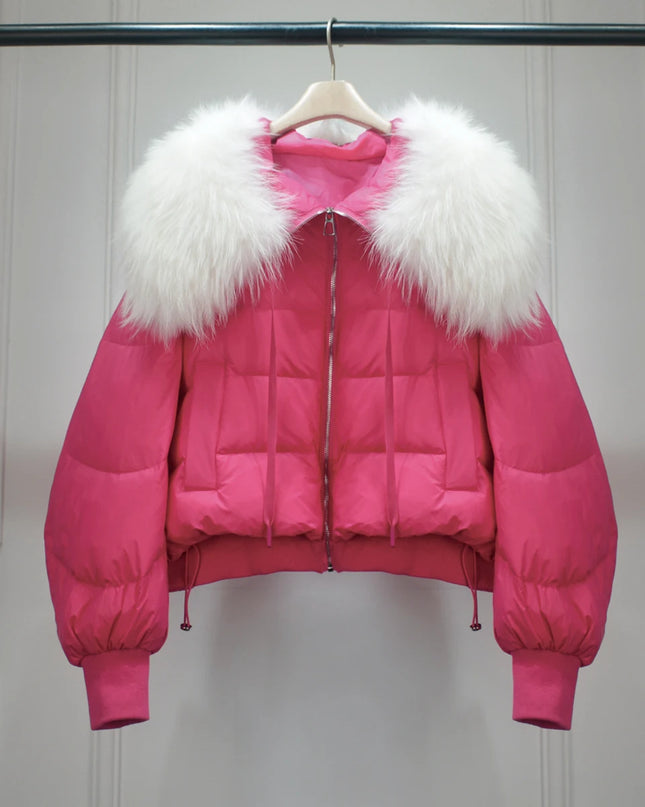 Short White Duck Down Parka Women