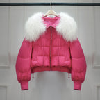 Short White Duck Down Parka Women-HighTouch