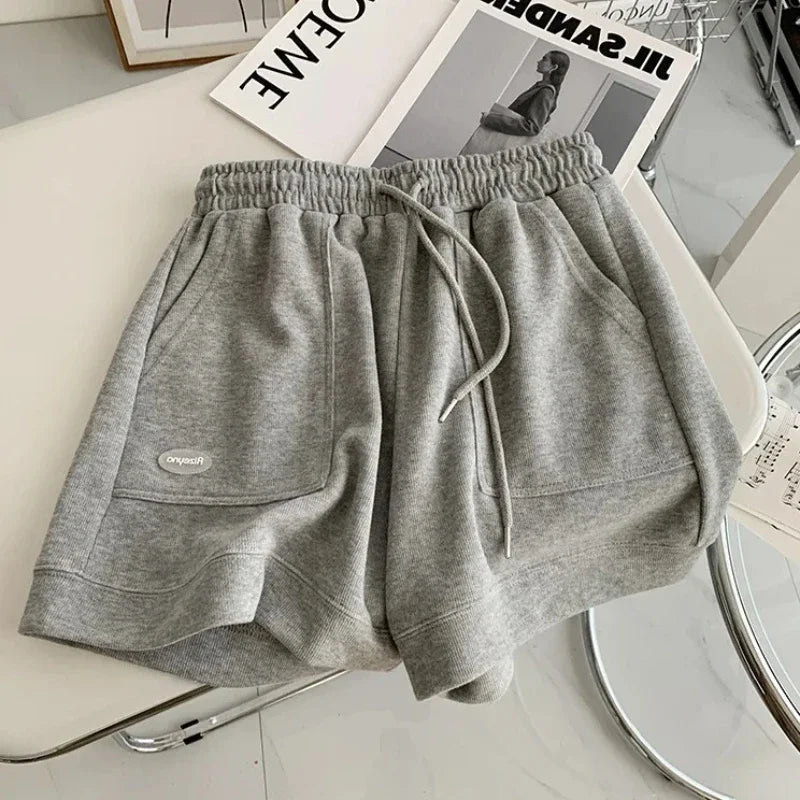 Women’s Drawstring Wide Leg Shorts – Comfortable Casual Summer-HighTouch
