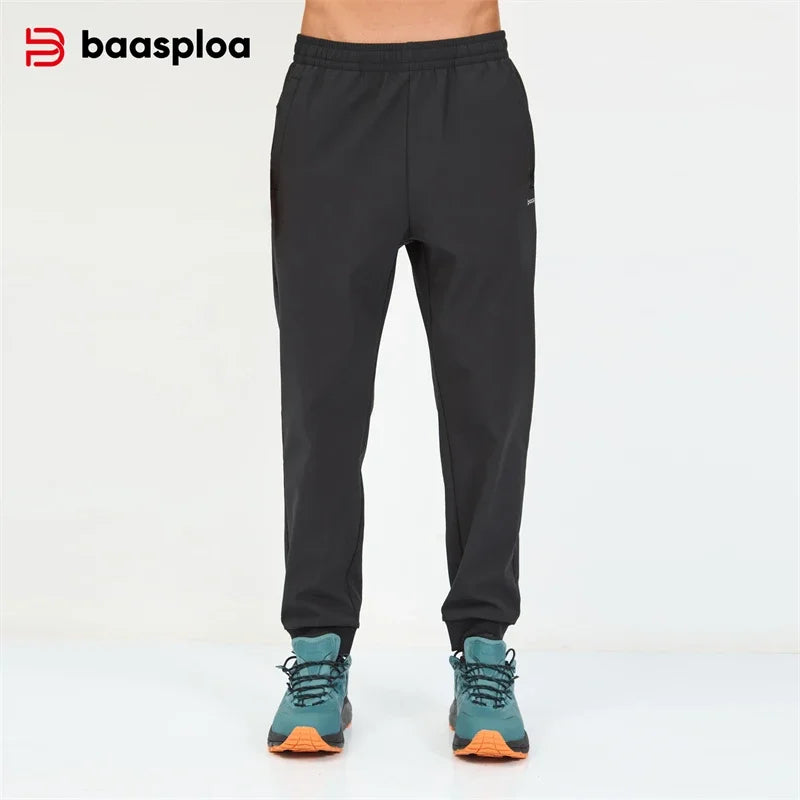 Men's Solid Color Sweatpants – Cozy Winter Joggers with Pockets-HighTouch