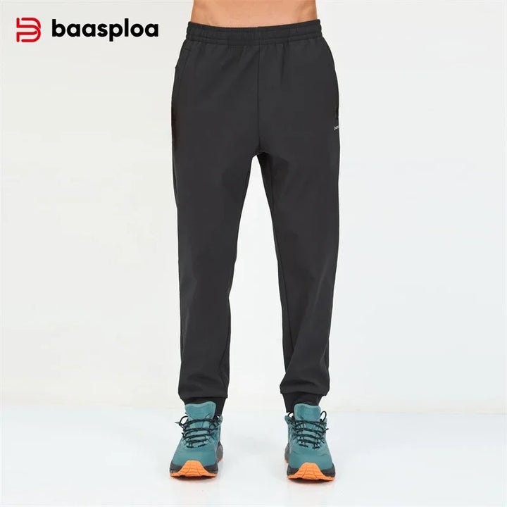 Men's Solid Color Sweatpants – Cozy Winter Joggers with Pockets-HighTouch