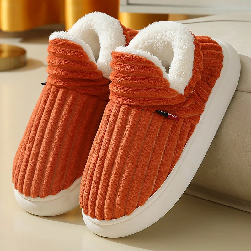 Unisex Plush Fur Slide Slippers – Warm Ankle Soft-Sole Indoor Fashion
