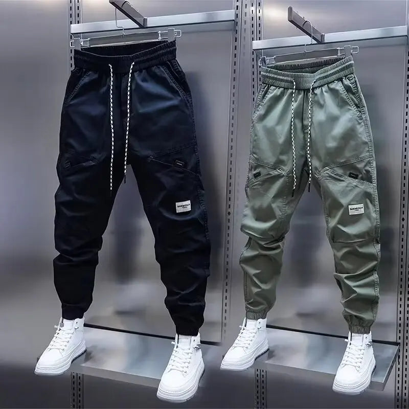 Men’s Breathable Harem-Style Straight Cargo Pants – Summer Comfort Trousers-HighTouch