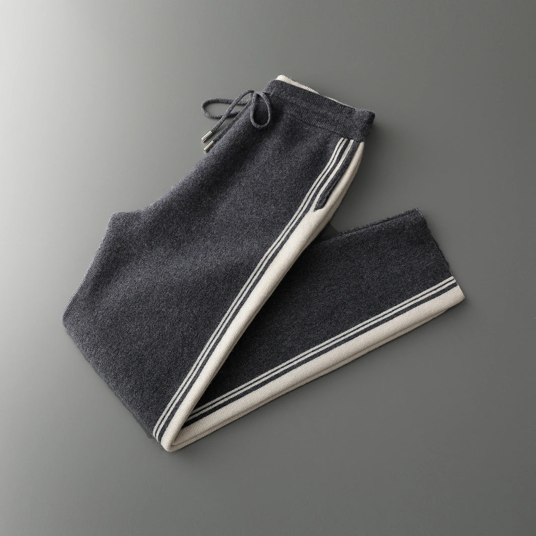 Men's Winter Merino Wool Knit Set Hooded Cardigan & Pants