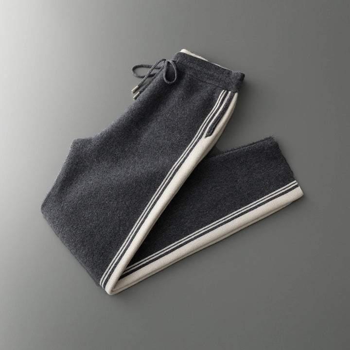 Men's Winter Merino Wool Knit Set Hooded Cardigan & Pants