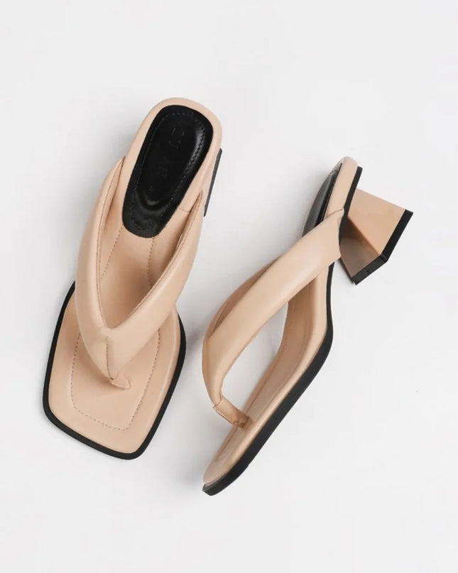 Square-Toe High Heel Sandals