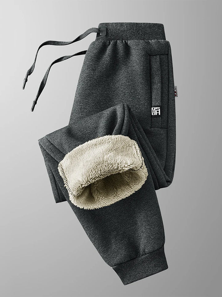 Men’s Fleece-Lined Joggers with Zip Pockets-HighTouch