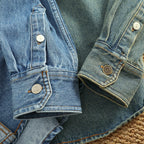 Retro Heavyweight Denim Cargo Shirt Men Cotton Washed Overshirt Jacket-HighTouch