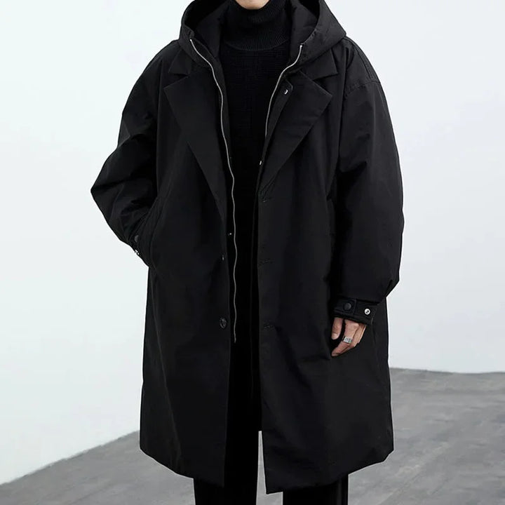 Men's Trench Coat – Long-Line Windproof Outerwear