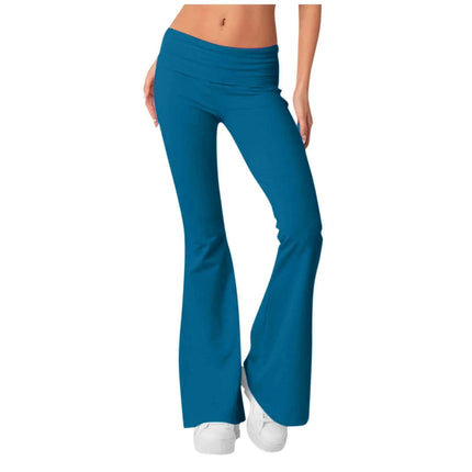 High-Waist Korean-Style Flared Yoga Pants – Autumn Fit & Everyday Com