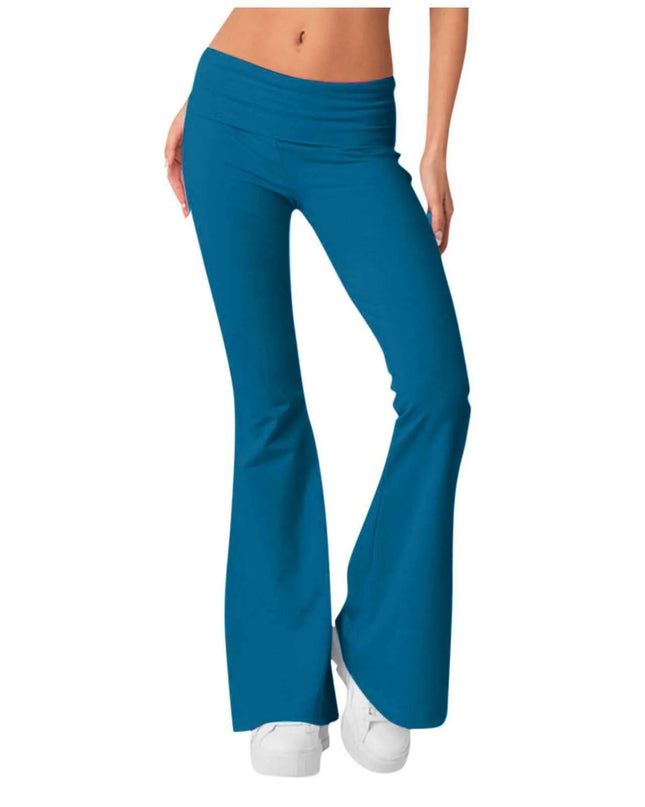 High-Waist Korean-Style Flared Yoga Pants – Autumn Fit & Everyday Com