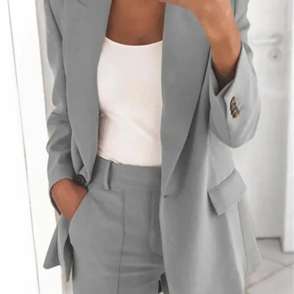 Plus-Size Women’s Casual Blazer S–5XL – Long Sleeve Solid Work Jacket