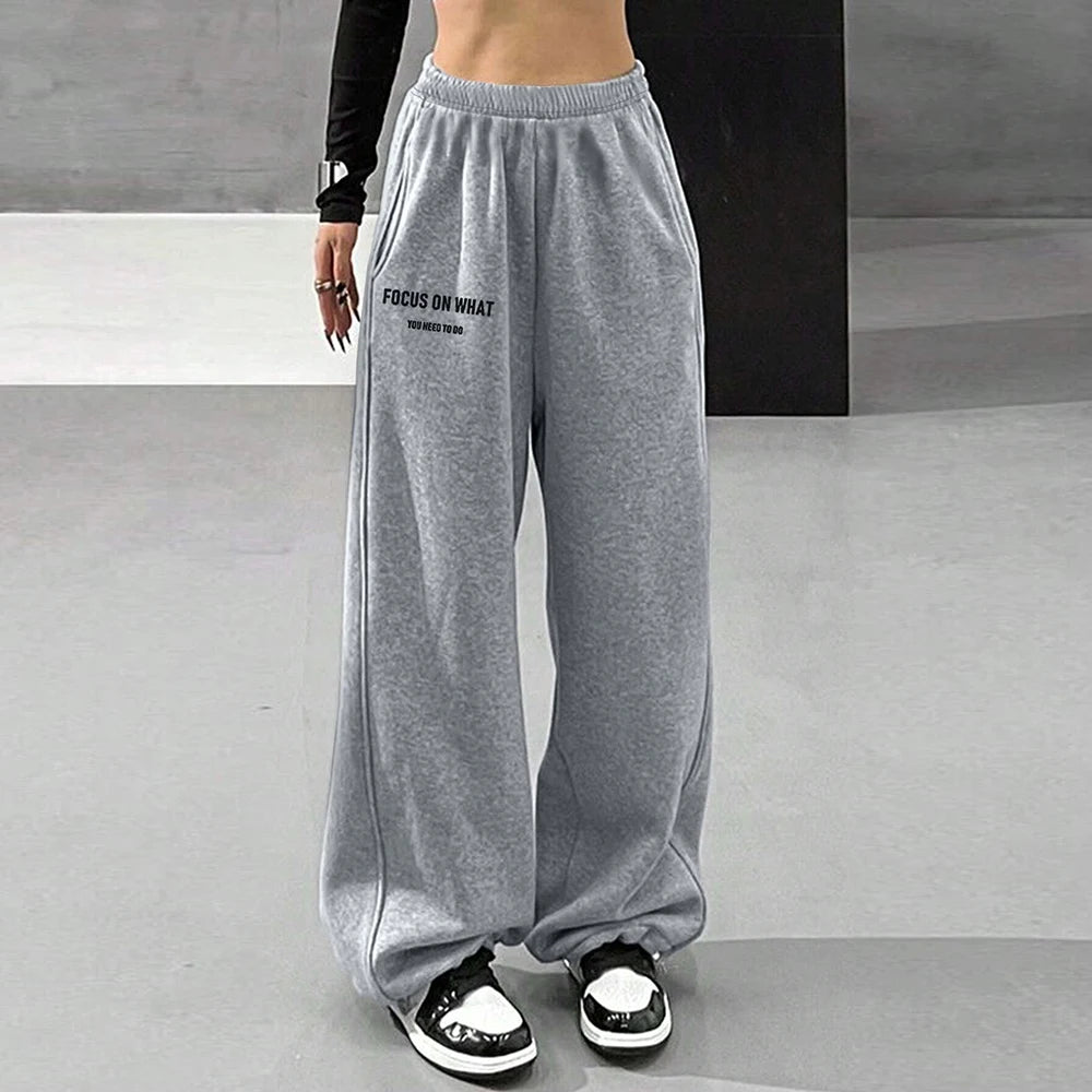 Mia Muse High-Waist Wide-Leg Pants – All‑Season Korean Casual Trousers