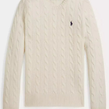 Women’s Cable Knit Wool-Cashmere Crewneck Sweater