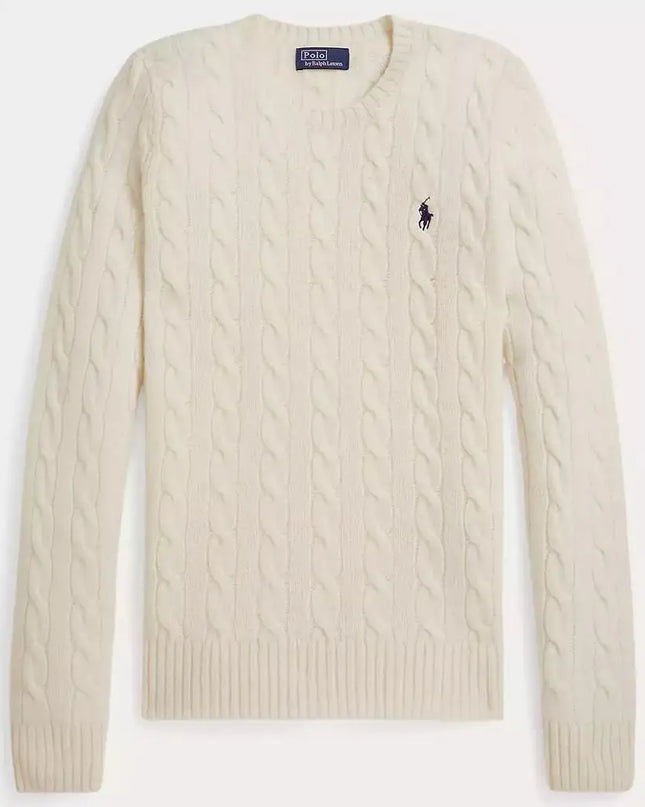 Women’s Cable Knit Wool-Cashmere Crewneck Sweater