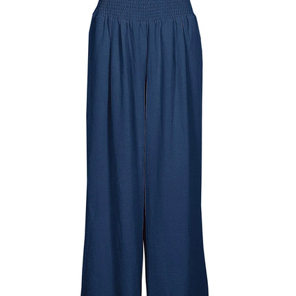 Plus-Size High-Waist Wide-Leg Cotton-Linen Pants – Retro Casual Elastic Trousers