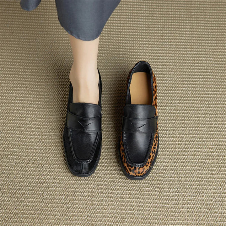 Leopard Leather Loafers-HighTouch