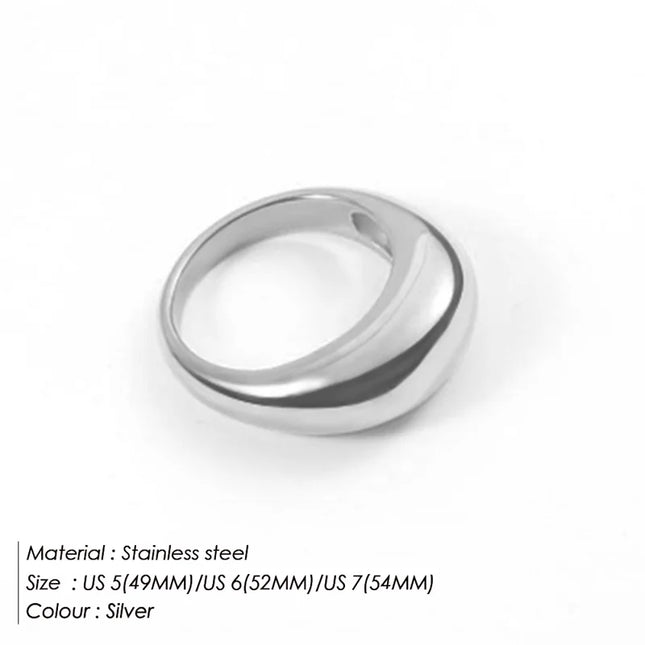 Minimalist Arc Stainless Steel Ring for Women