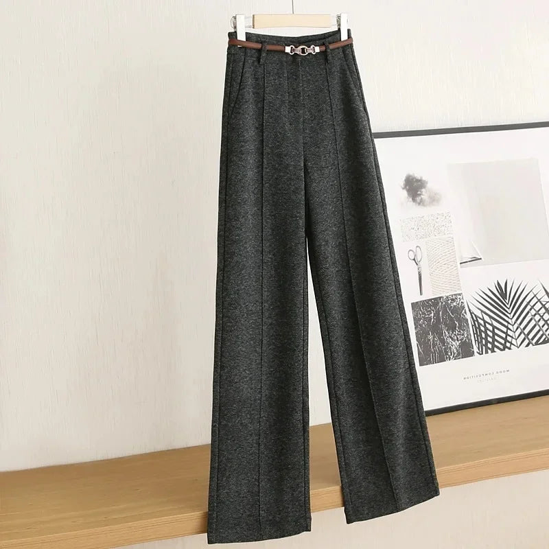 Aveline Wool Straight-Leg Trousers