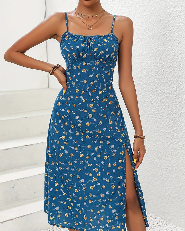 Polka-Dot Spaghetti Strap Midi Dress