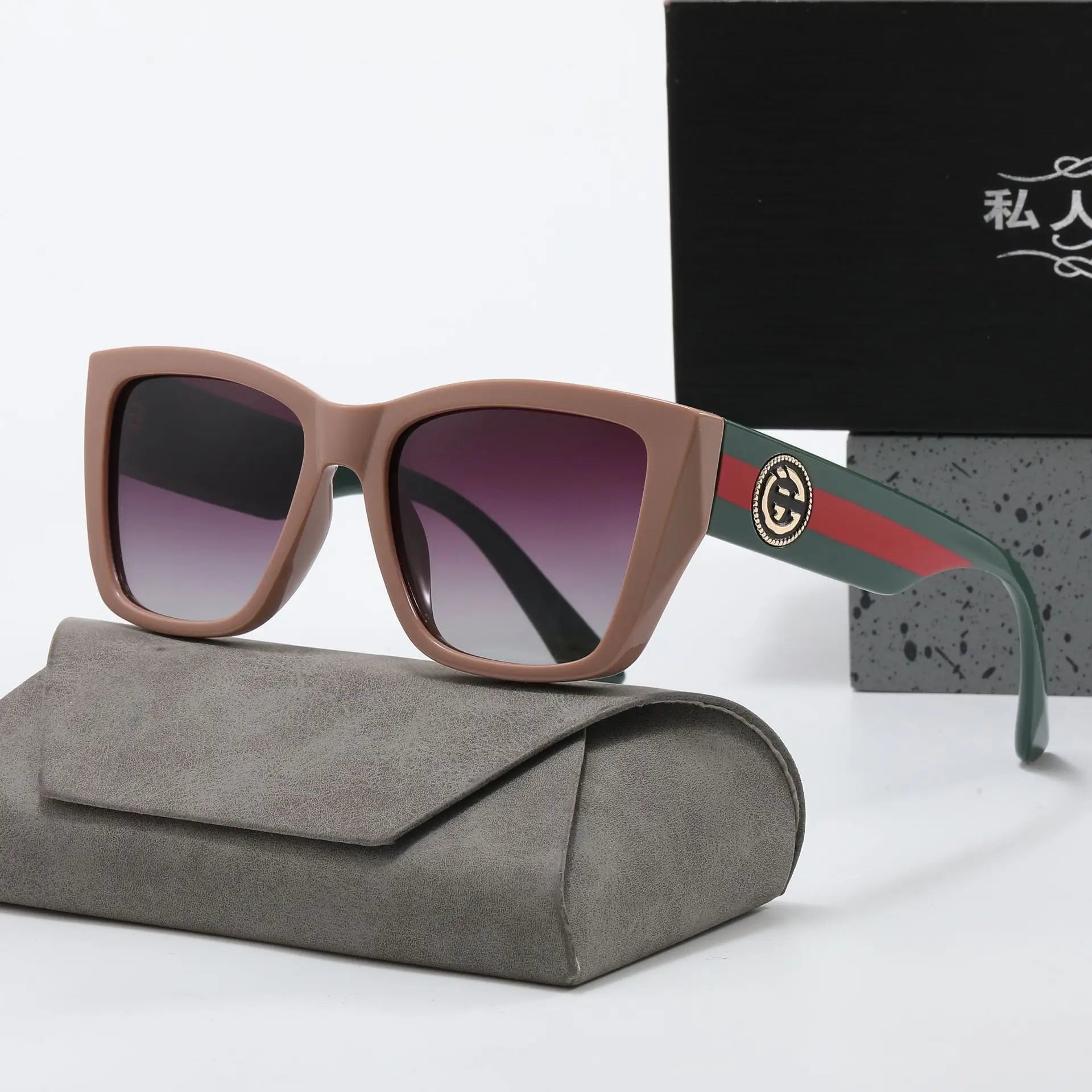 Occhiali da sole vintage grandi a forma di poligono quadrato