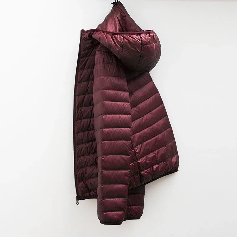 2024 Heren Winterjas met Capuchon van Witte Eendenveren