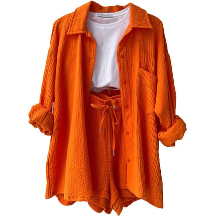 Effortless Summer Two-Piece Muslin Suit Set – Chic, Lightweight & Polished