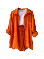 Effortless Summer Two-Piece Muslin Suit Set – Chic, Lightweight & Polished-HighTouch