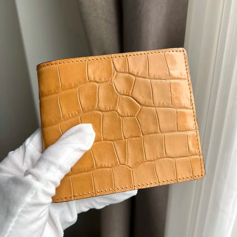 Personalised Croc‑Pattern Billfold Wallet