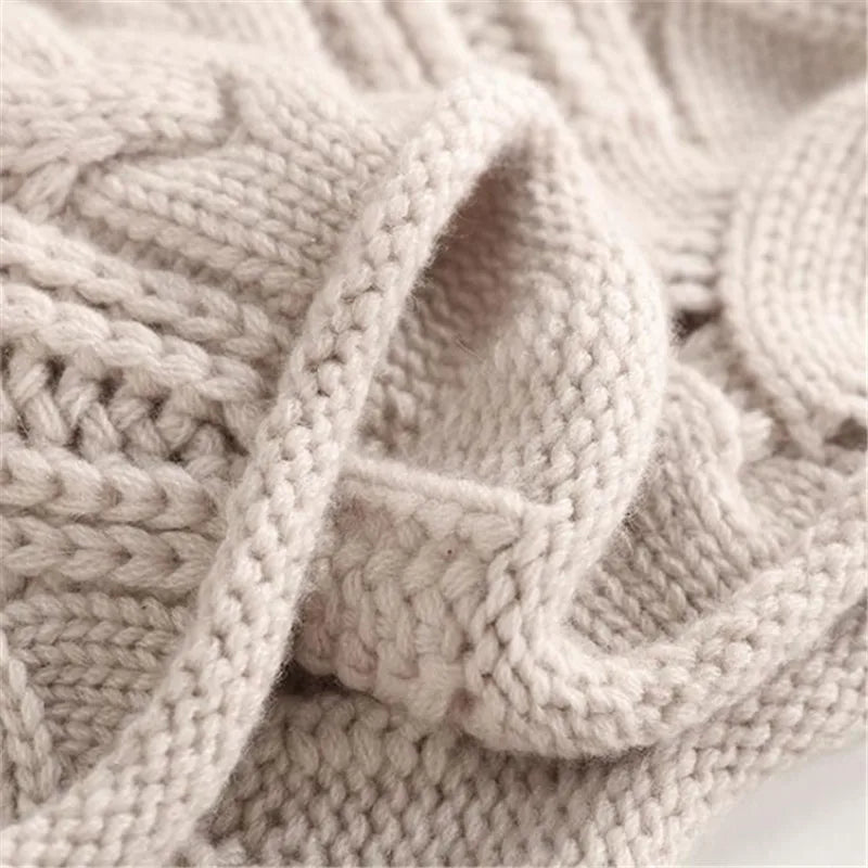 Women’s Cashmere Blend Cable Knit Sweater with High Neck