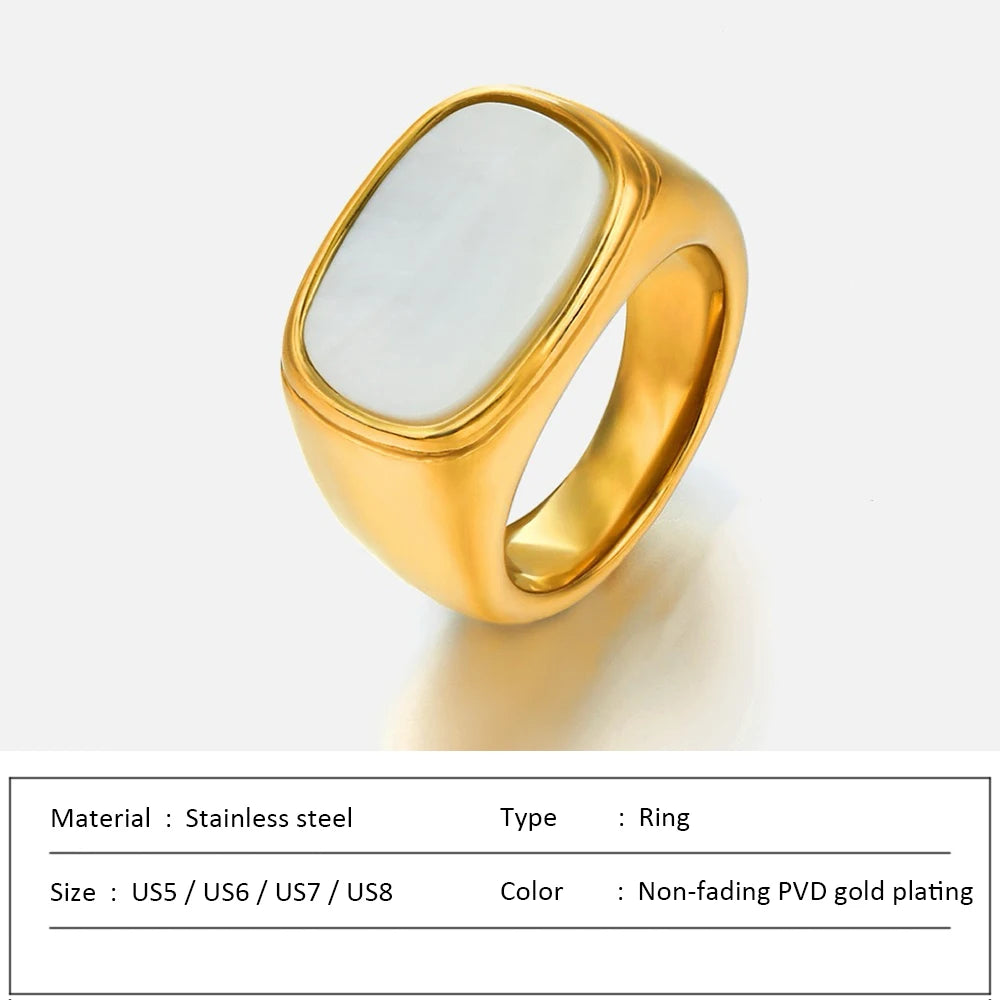 Vintage Shell Statement Ring-HighTouch