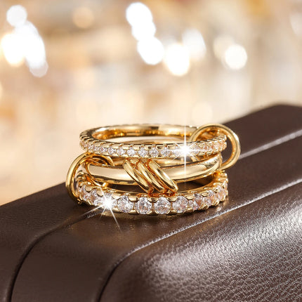 Two-Tone Hypoallergenic Copper Stackable Ring Set