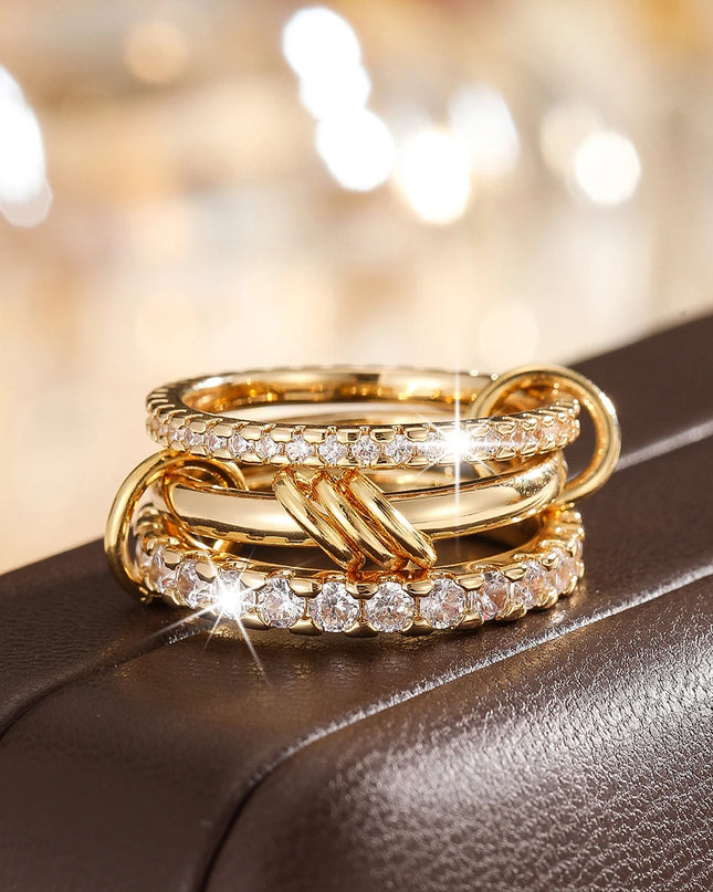 Two-Tone Hypoallergenic Copper Stackable Ring Set