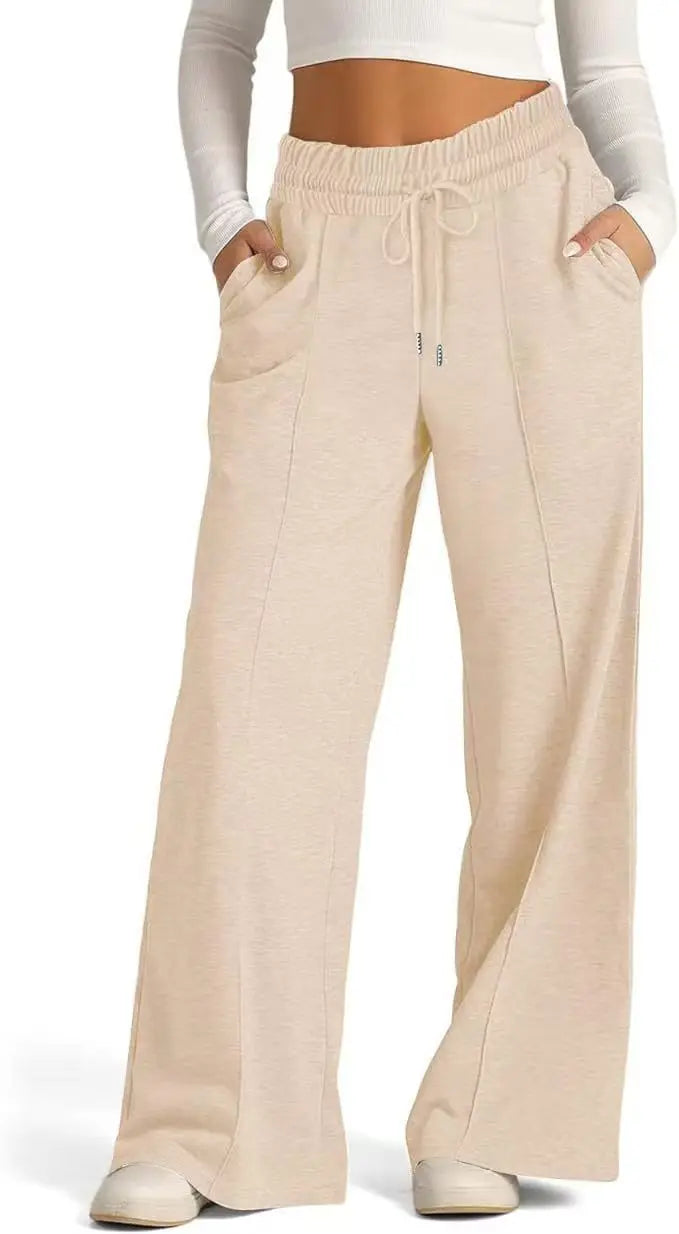 Women Loose Straight Leg Sweatpants Casual Lounge Pants-HighTouch