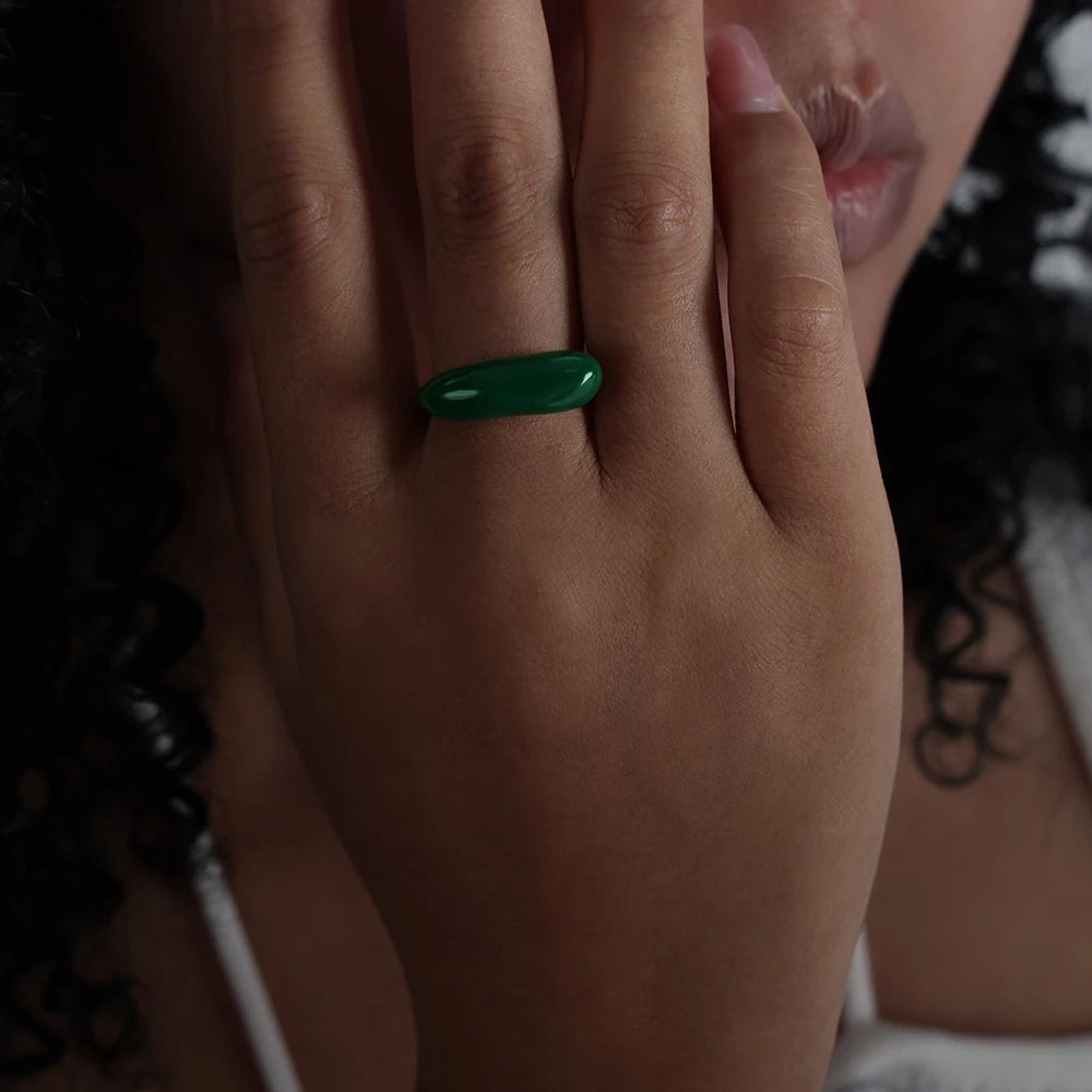 Waterproof Multicolour Enamel Stainless Steel Ring