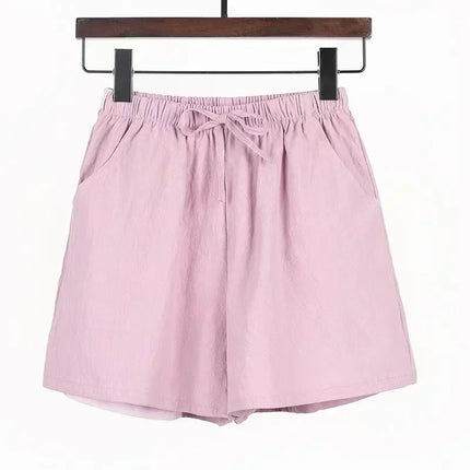 Women’s Cotton‑Linen Wide‑Leg Beach Shorts