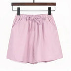 Women’s Cotton‑Linen Wide‑Leg Beach Shorts-HighTouch