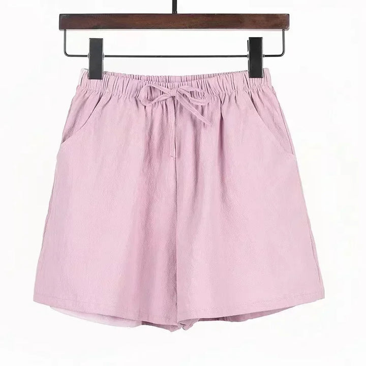 Women’s Cotton‑Linen Wide‑Leg Beach Shorts-HighTouch