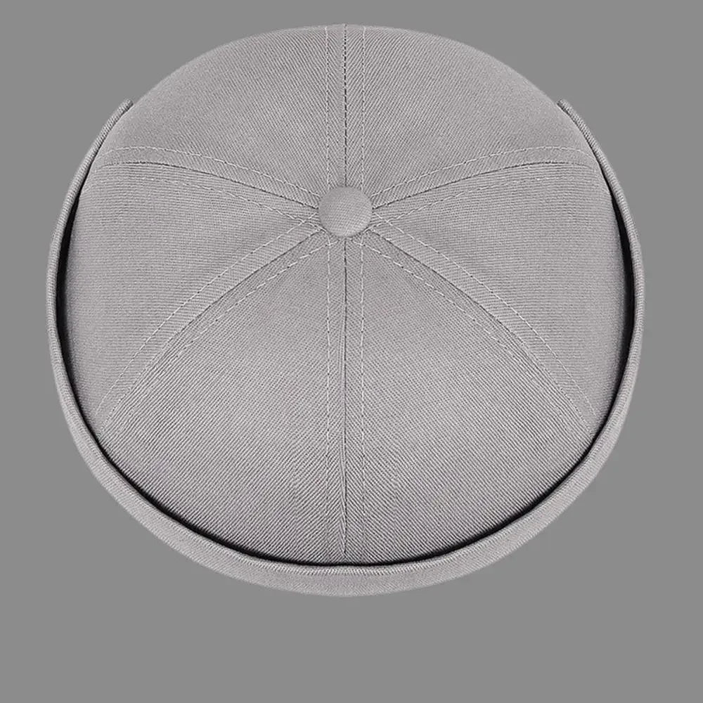 Vintage Washed Cotton Brimless Beanie Hat – Embroidered Coconut Tree (Unisex Adjustable)