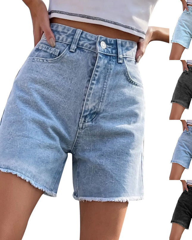 High‑Waist Baggy Half‑Length Denim Shorts – Lightweight