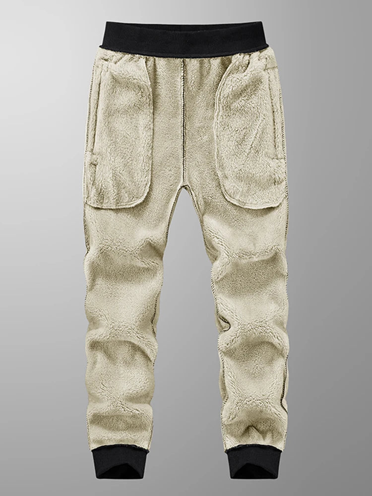 Men’s Fleece-Lined Joggers with Zip Pockets-HighTouch
