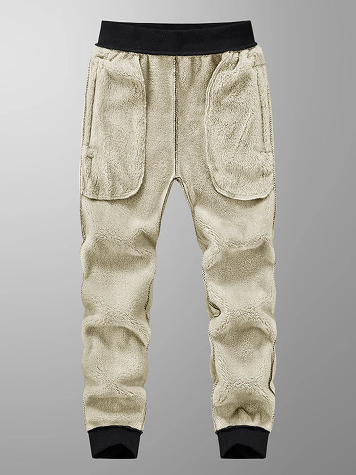 Men’s Fleece-Lined Joggers with Zip Pockets-HighTouch