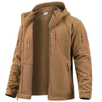 Tactical Hooded Fleece Jacket Men – Warm Military Multi-Pocket Winter Coat-HighTouch