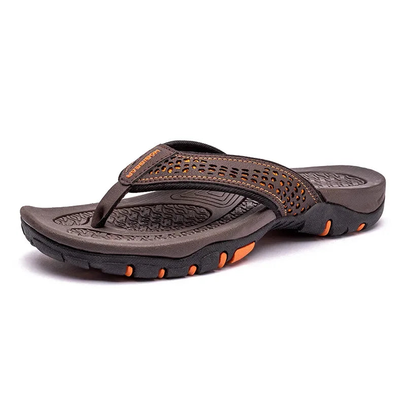 Men’s Non-Slip Rubber Flip Flops – Lightweight & Quick-Dry Comfort-HighTouch