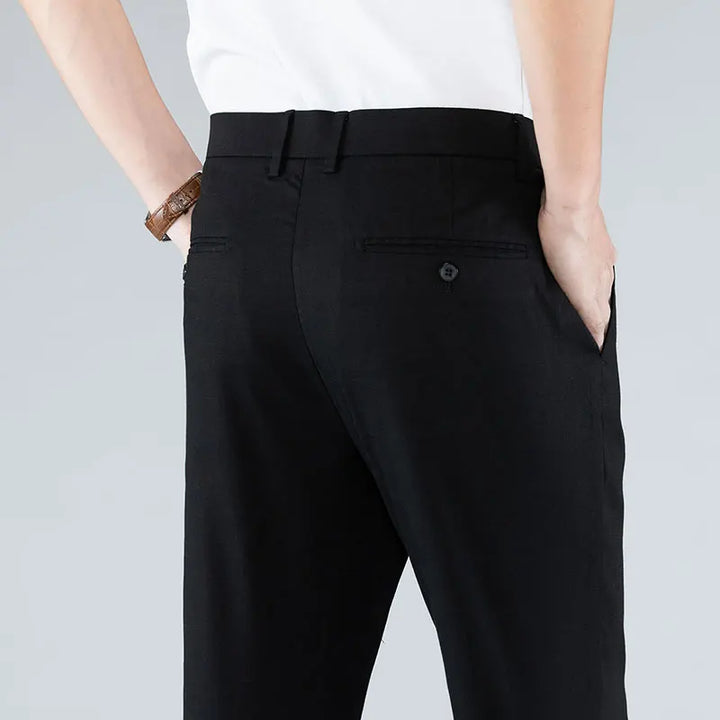 Ultra-Thin Breathable Cotton-Linen Straight Trousers-HighTouch