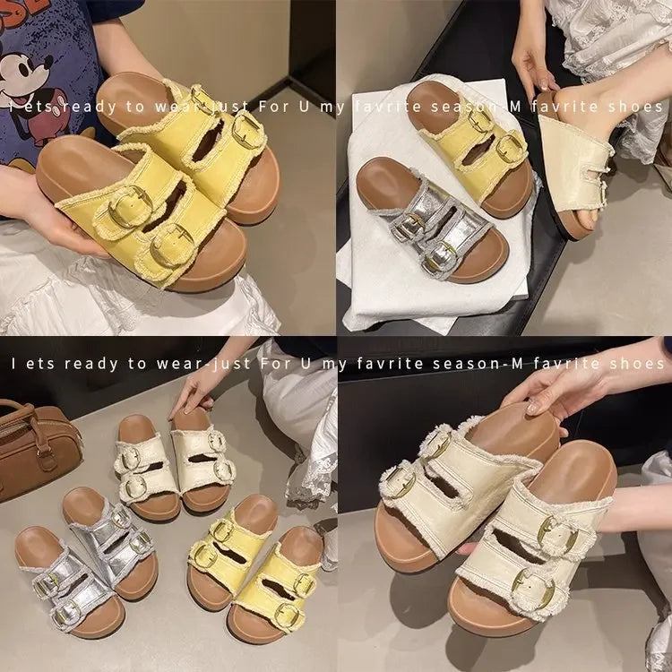 Summer Platform Thong Slippers for Women – Thick Sole Non-Slip Beach Flip Flops-HighTouch